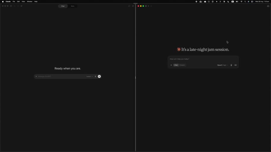 ChatGPT and Claude tiled side by side in one Panelet workspace